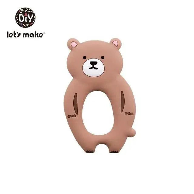 Silicone Teether Rodent Cartoon Animals 1pc Food Grade Silicone Pandents, Teething Toys For Teeth Tiny Rod Baby Teethers Gift
