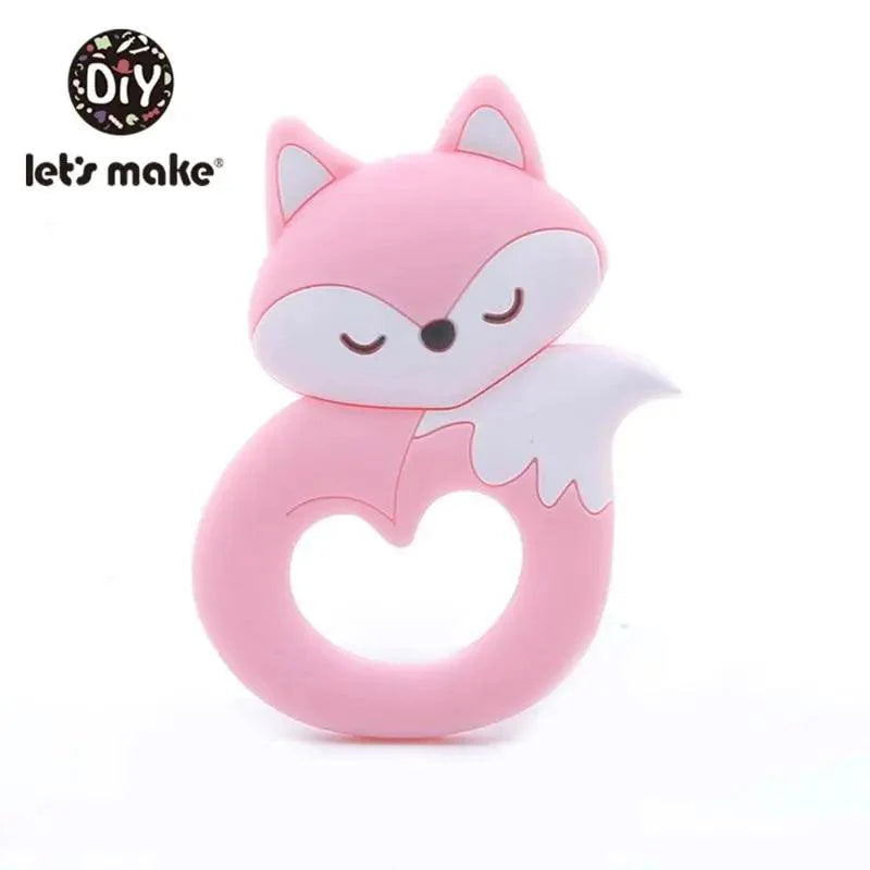 Silicone Teether Rodent Cartoon Animals 1pc Food Grade Silicone Pandents, Teething Toys For Teeth Tiny Rod Baby Teethers Gift