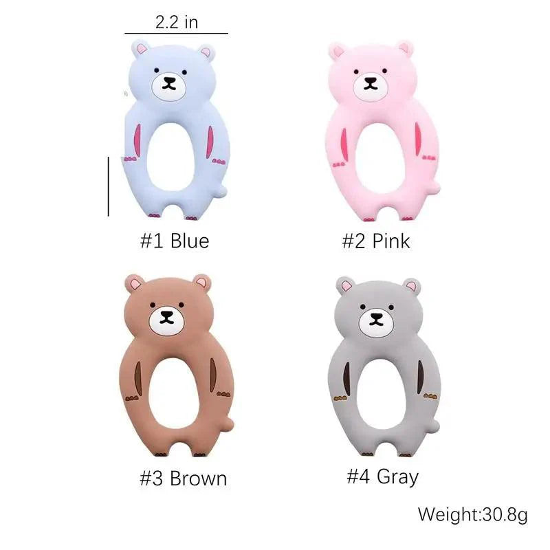 Silicone Teether Rodent Cartoon Animals 1pc Food Grade Silicone Pandents, Teething Toys For Teeth Tiny Rod Baby Teethers Gift