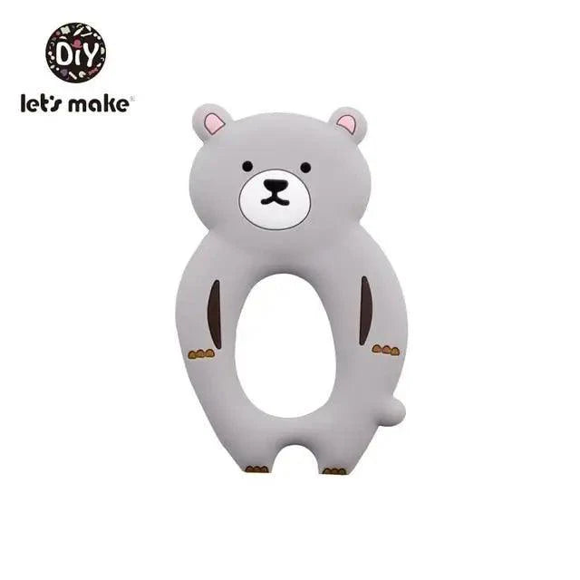 Silicone Teether Rodent Cartoon Animals 1pc Food Grade Silicone Pandents, Teething Toys For Teeth Tiny Rod Baby Teethers Gift