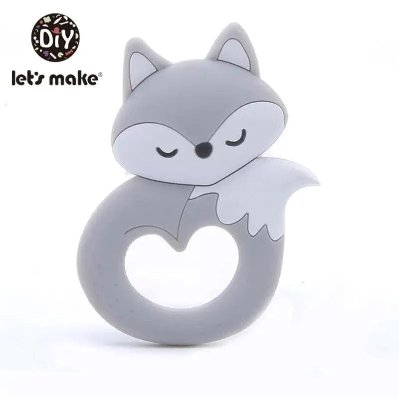 Silicone Teether Rodent Cartoon Animals 1pc Food Grade Silicone Pandents, Teething Toys For Teeth Tiny Rod Baby Teethers Gift