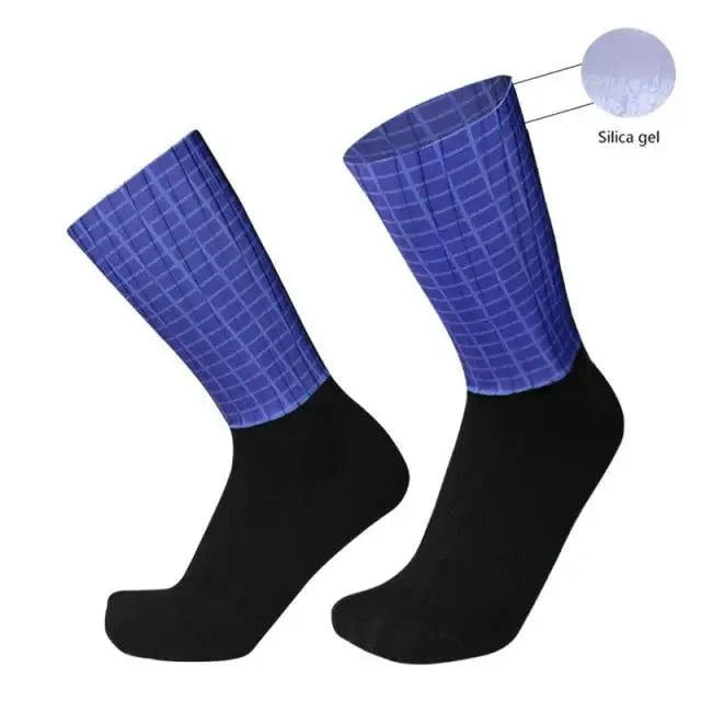 Simple Modern Design Anti Slip Silicone Cycling Socks For Men Unique Bicycle Running Socks Lightweight Breathable Sports Socks