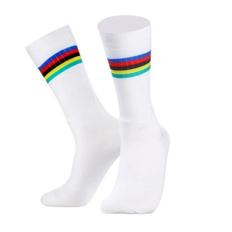 Simple Modern Design Anti Slip Silicone Cycling Socks For Men Unique Bicycle Running Socks Lightweight Breathable Sports Socks