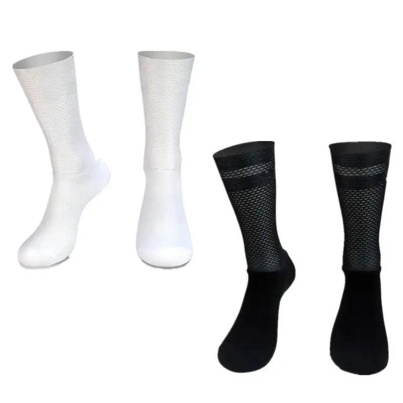 Simple Modern Design Anti Slip Silicone Cycling Socks For Men Unique Bicycle Running Socks Lightweight Breathable Sports Socks