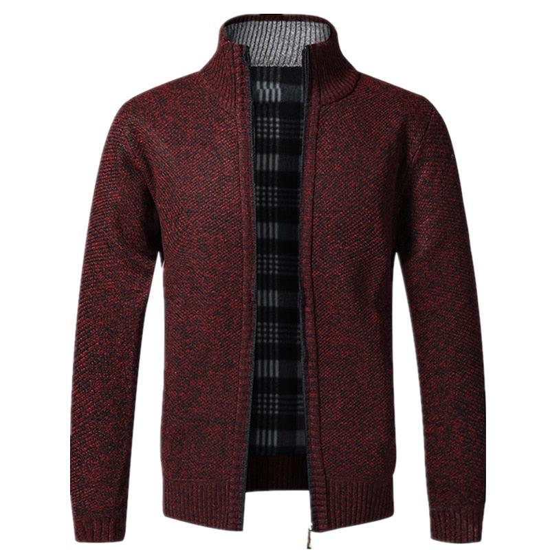 Simple Quality Autumn Winter New Men's Jacket Slim Fit Jacket Slim Fit Thick Sweaters Male Jacket Men Solid Cotton Thick Warm Sweater With Pockets Fashion Warm Cold Weather Classic Jacket