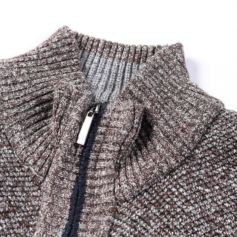 Simple Quality Autumn Winter New Men's Jacket Slim Fit Jacket Slim Fit Thick Sweaters Male Jacket Men Solid Cotton Thick Warm Sweater With Pockets Fashion Warm Cold Weather Classic Jacket