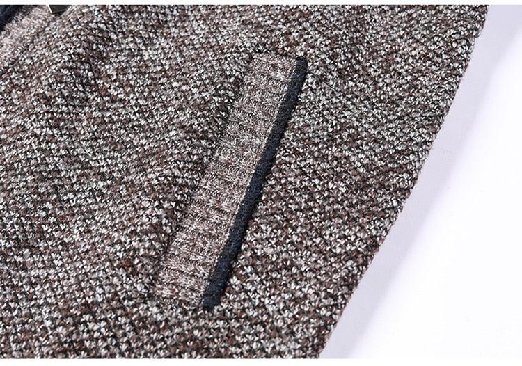 Simple Quality Autumn Winter New Men's Jacket Slim Fit Jacket Slim Fit Thick Sweaters Male Jacket Men Solid Cotton Thick Warm Sweater With Pockets Fashion Warm Cold Weather Classic Jacket