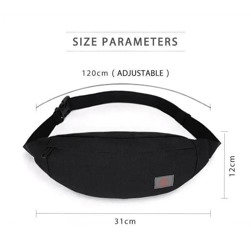 Simple Style Fanny Pack for Running Cycling Workout Men Women Waist Pouch Bag Black Classic Women Belt Bag Pouch For Money Phone Black Bum Hip Bag