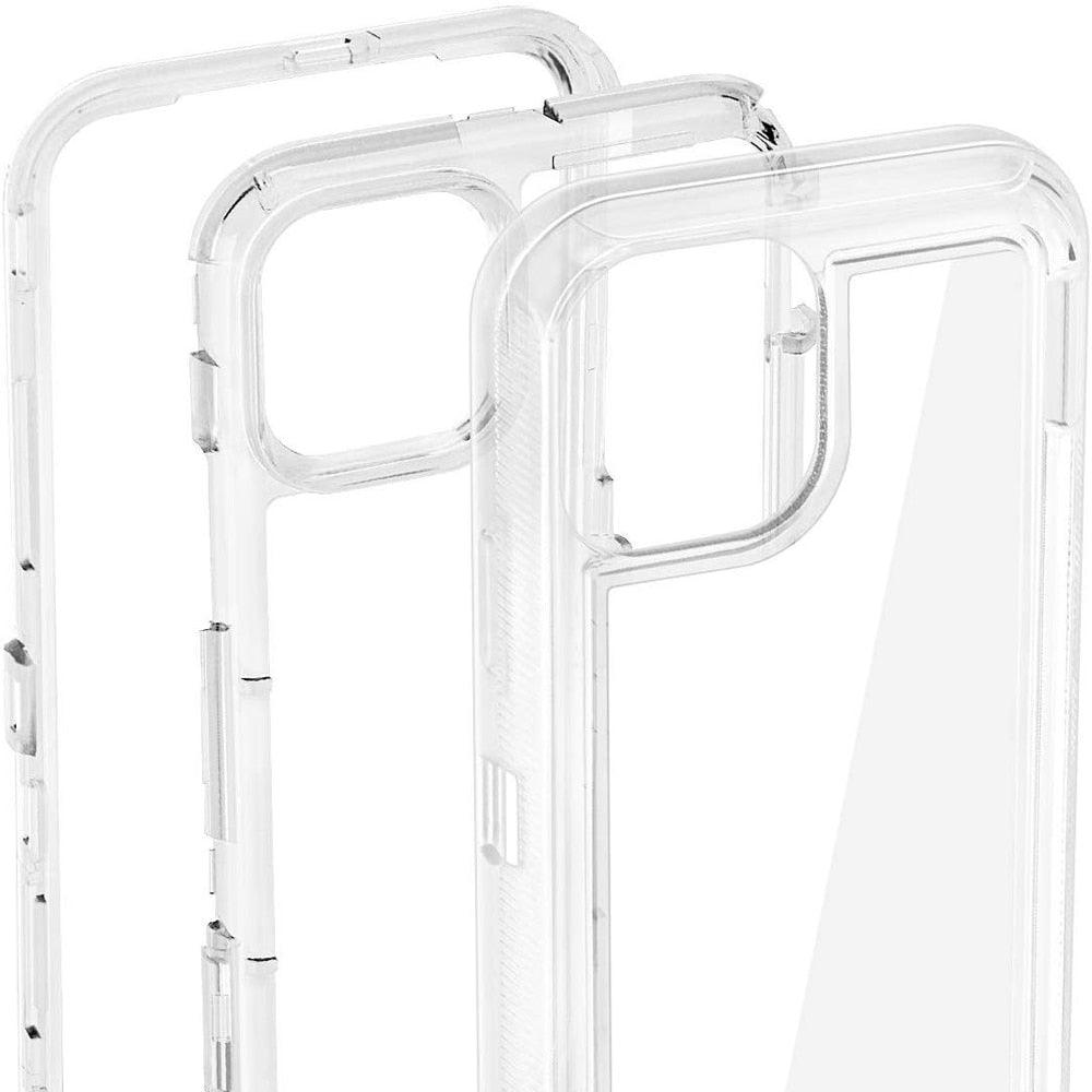 Simple Transparent White iPhone 11 12 13 Pro Max Phone Case MINI XR XS X XSMAX SE 6 7 8 Plus Transparent Shockproof Armor Glossy Case Phone Cover Heavy Duty Protective Dual Layer Shockproof Case with Hard Bumper Soft Back