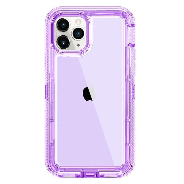 Simple Transparent White iPhone 11 12 13 Pro Max Phone Case MINI XR XS X XSMAX SE 6 7 8 Plus Transparent Shockproof Armor Glossy Case Phone Cover Heavy Duty Protective Dual Layer Shockproof Case with Hard Bumper Soft Back