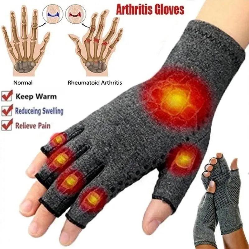 Simple Winter Arthritis Gloves Unisex Classic Anti Arthritis Therapy Gloves Compression Fingerless Gloves