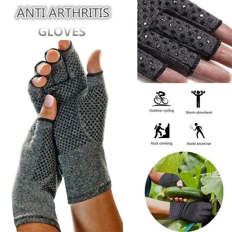 Simple Winter Arthritis Gloves Unisex Classic Anti Arthritis Therapy Gloves Compression Fingerless Gloves