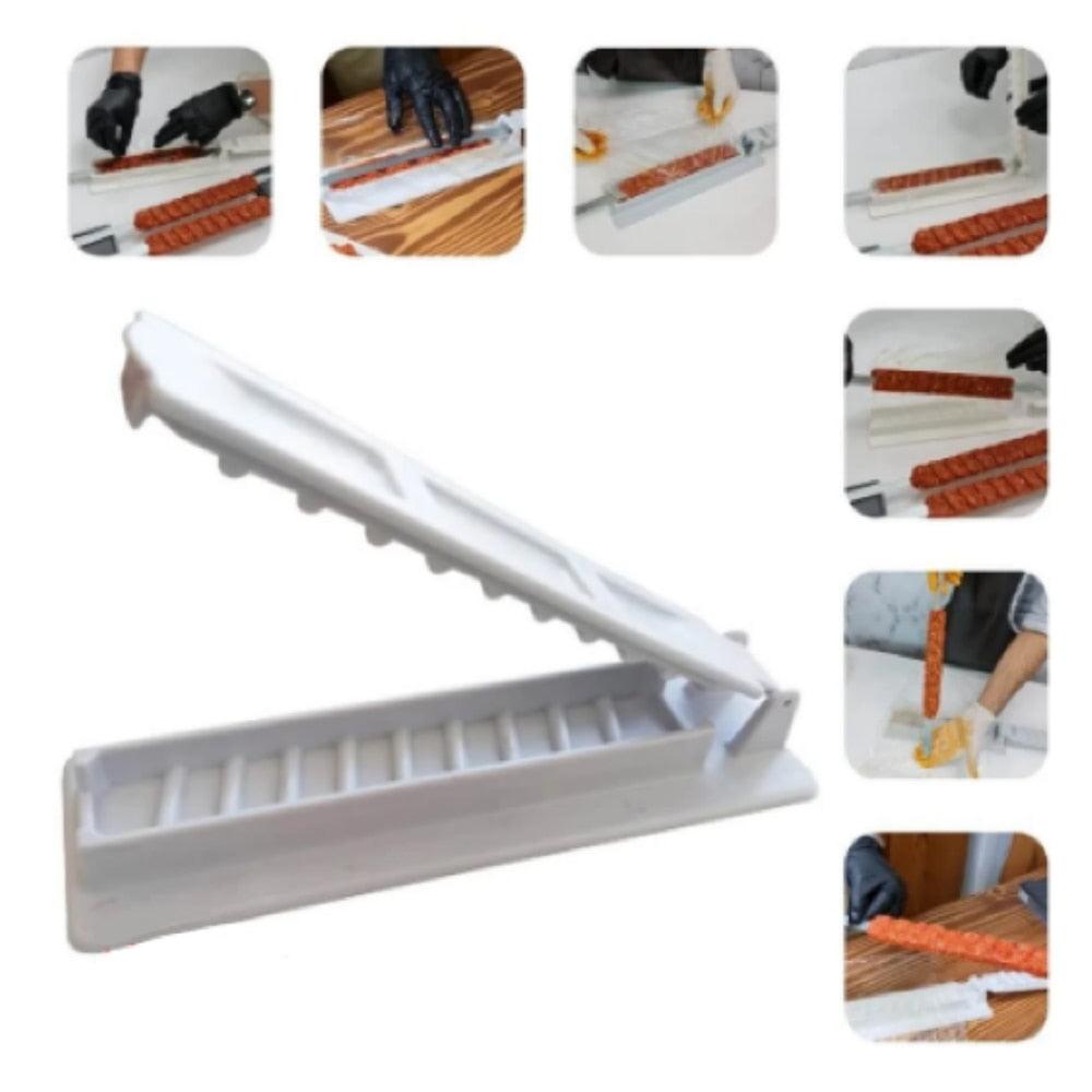 Skewers Kebab Maker Grill Barbecue Stringer Box Machine Beef Meat Vegetables Grill Outdoor BBQ Gadget Useful BBQ Accessories Non-Sticky Barbecue Manual Skewer Press Food Grade Grill Kitchen Accessories