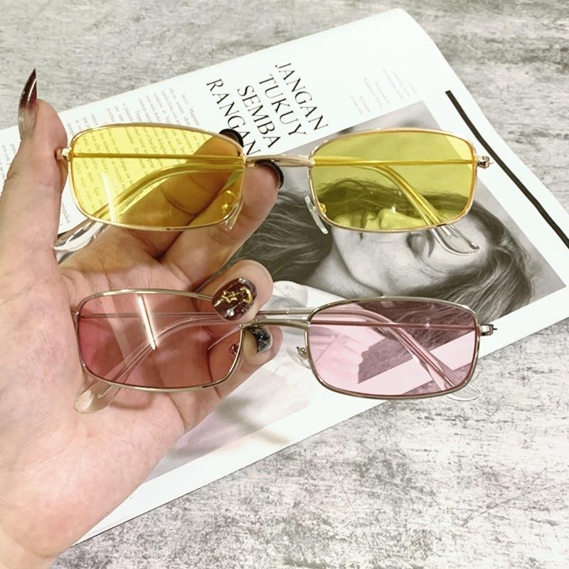 Slender Square Sunglasses Retro Metal Frame Square Sunglasses Small Vintage & Retro Style Sunglasses Shades Of Rectangle Sunglasses For Women Classic Vintage & Metal Square Frame Sun Glasses Eyewear For Men & Women