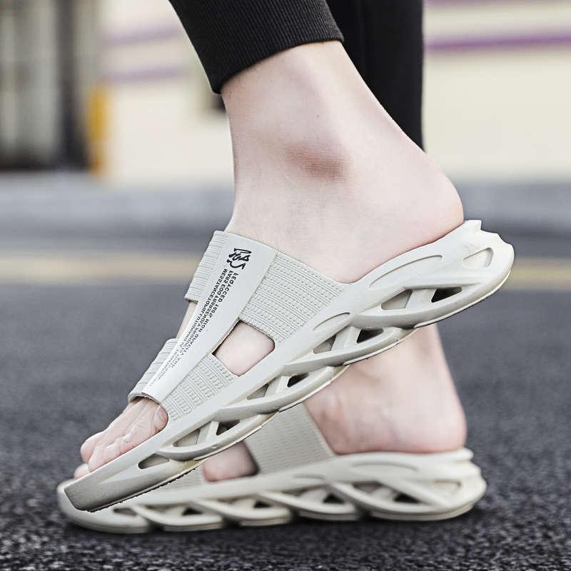 Slippers For Mens Beach Flip Flops White Sandals Flip Flop Sandals With Shock Absorbing Sole Lightweight Non-Slip Sport Cushion Beach Slippers