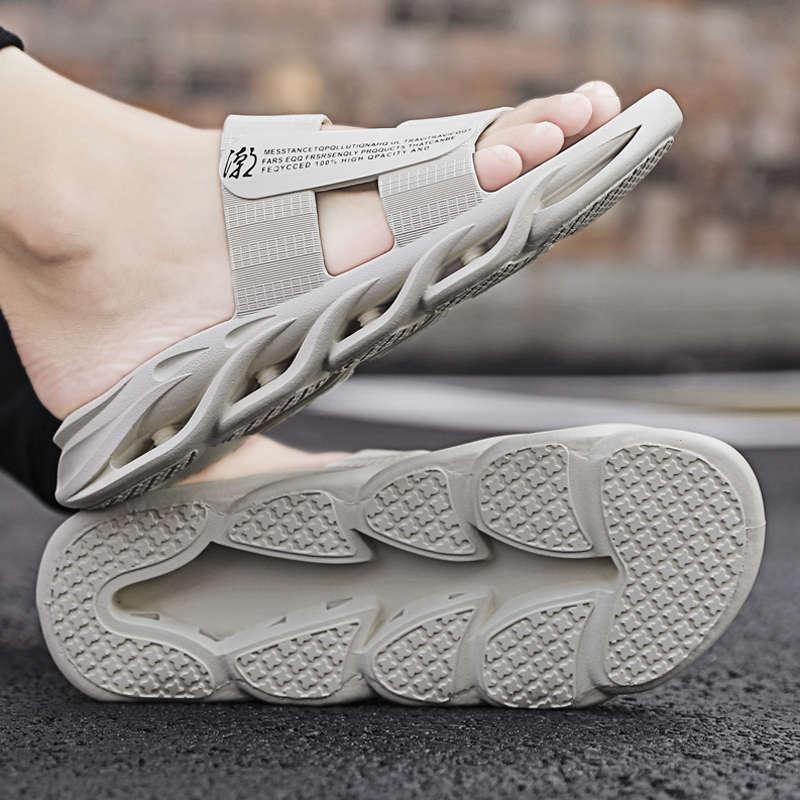 Slippers For Mens Beach Flip Flops White Sandals Flip Flop Sandals With Shock Absorbing Sole Lightweight Non-Slip Sport Cushion Beach Slippers