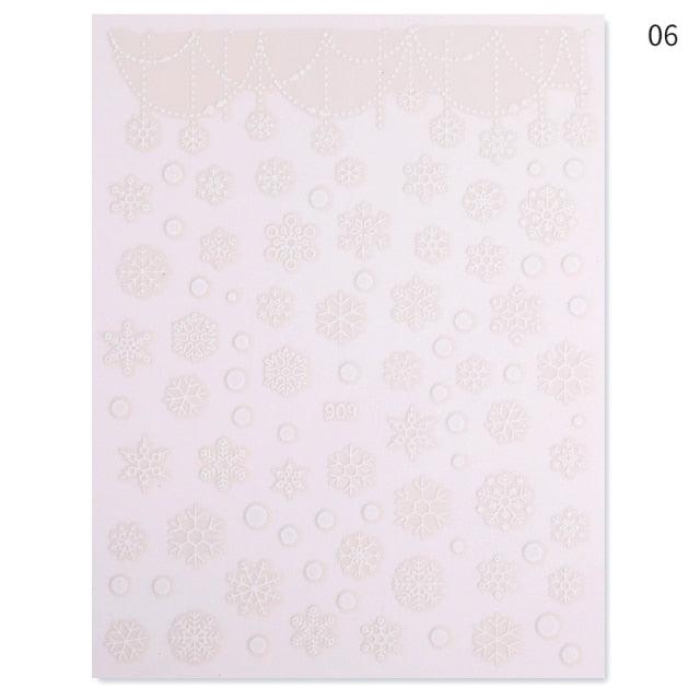 Sliver Bronzing Christmas Slider Nail Art 3D Decals Decoration Snowflake Nail Art Sticker Manicures Transfer Foil Xmas Gift Nails Snowflake Nail Art Stickers Decals Christmas Nail 3D Self Adhesive Nail Stickers for Acrylic Nails Snowflake