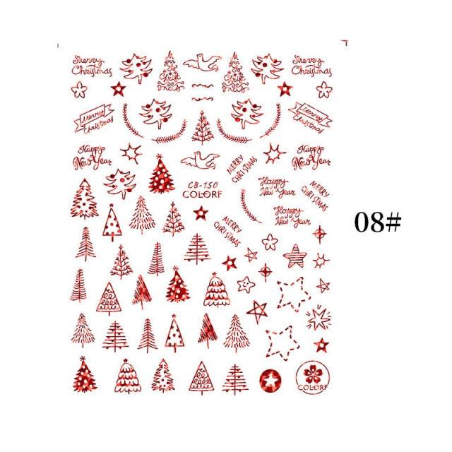 Sliver Bronzing Christmas Slider Nail Art 3D Decals Decoration Snowflake Nail Art Sticker Manicures Transfer Foil Xmas Gift Nails Snowflake Nail Art Stickers Decals Christmas Nail 3D Self Adhesive Nail Stickers for Acrylic Nails Snowflake