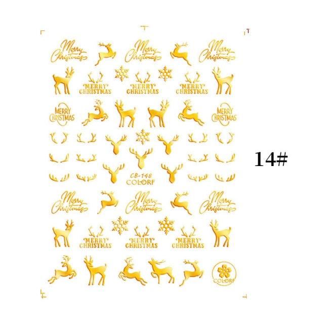Sliver Bronzing Christmas Slider Nail Art 3D Decals Decoration Snowflake Nail Art Sticker Manicures Transfer Foil Xmas Gift Nails Snowflake Nail Art Stickers Decals Christmas Nail 3D Self Adhesive Nail Stickers for Acrylic Nails Snowflake
