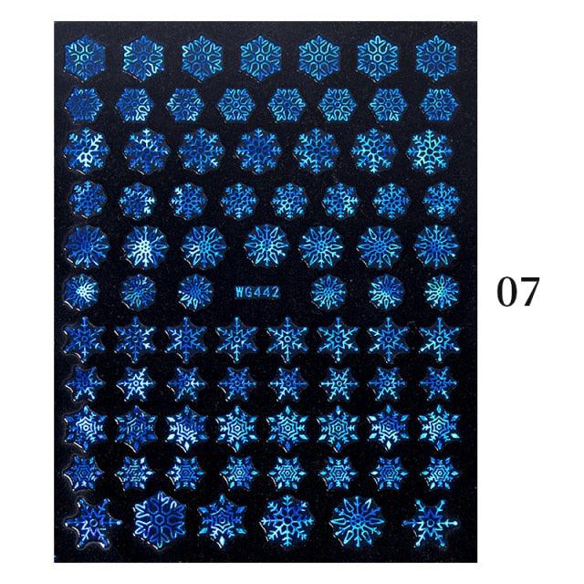 Sliver Bronzing Christmas Slider Nail Art 3D Decals Decoration Snowflake Nail Art Sticker Manicures Transfer Foil Xmas Gift Nails Snowflake Nail Art Stickers Decals Christmas Nail 3D Self Adhesive Nail Stickers for Acrylic Nails Snowflake