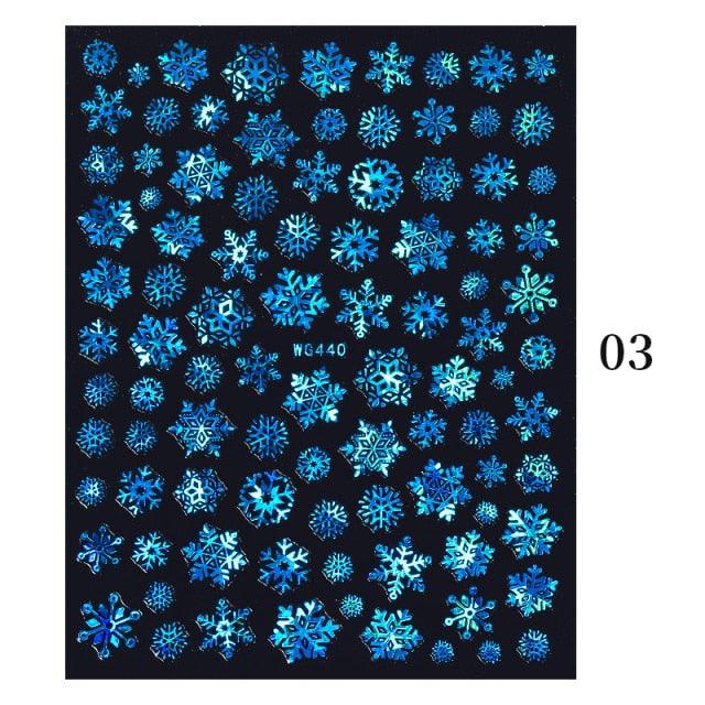Sliver Bronzing Christmas Slider Nail Art 3D Decals Decoration Snowflake Nail Art Sticker Manicures Transfer Foil Xmas Gift Nails Snowflake Nail Art Stickers Decals Christmas Nail 3D Self Adhesive Nail Stickers for Acrylic Nails Snowflake