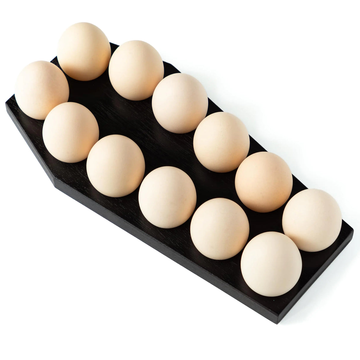Spooky Gothic Coffin Egg Tray - Black Wooden Egg Holder for Soft Boiled Eggs - Unique Halloween Kitchen Decor - Ideal Gothic Kitchen Accessory - Perfect for Witchy Haunted House Themes (12 eggs)