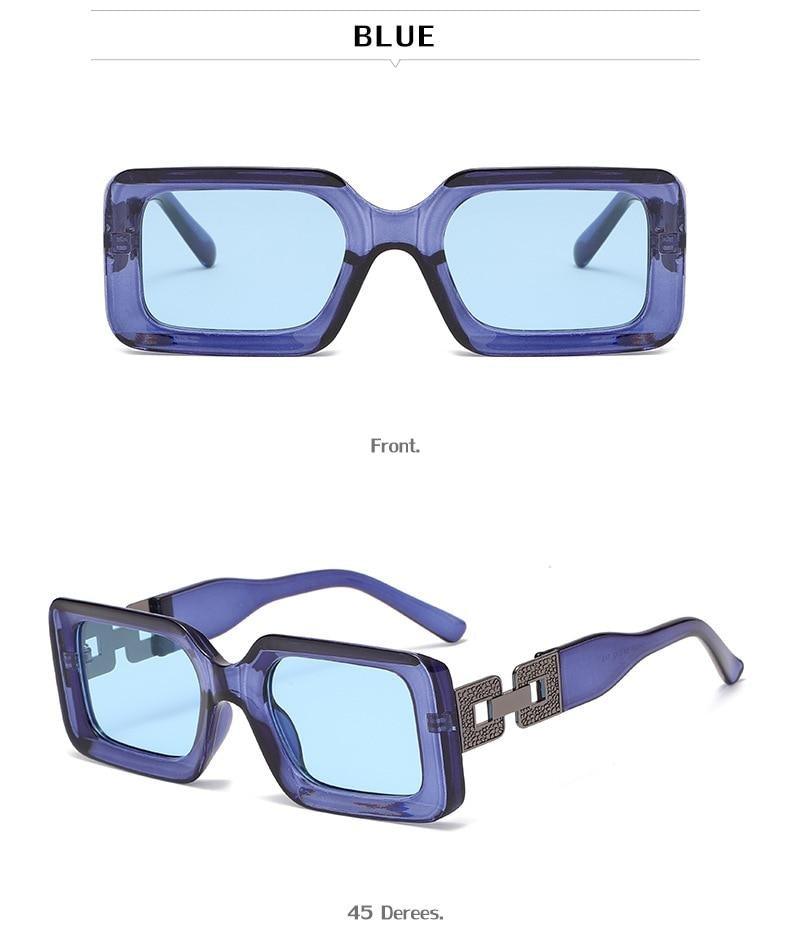 Small Size Rectangle Shape Sunglasses For Women & Men New Retro Style Square Branded Design New Fashionable Hip Hop Sun Glasses For Female