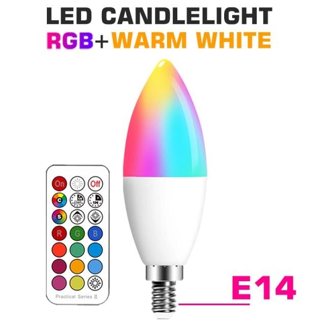 Smart For Home LED Light Bulb E27 E14 GU10 B22 220V 110V Spot Magic Changeable Lamp Lampada+IR Control Decoration RGB White Compatible with Alexa Google Home, RGBCW Smart GU10 Bulb, WiFi Smart LED Spot Light Bulb Indoor Decoration