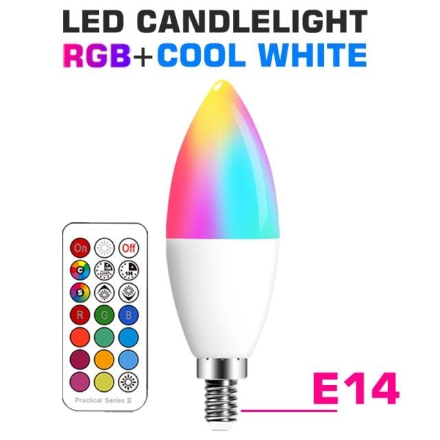 Smart For Home LED Light Bulb E27 E14 GU10 B22 220V 110V Spot Magic Changeable Lamp Lampada+IR Control Decoration RGB White Compatible with Alexa Google Home, RGBCW Smart GU10 Bulb, WiFi Smart LED Spot Light Bulb Indoor Decoration