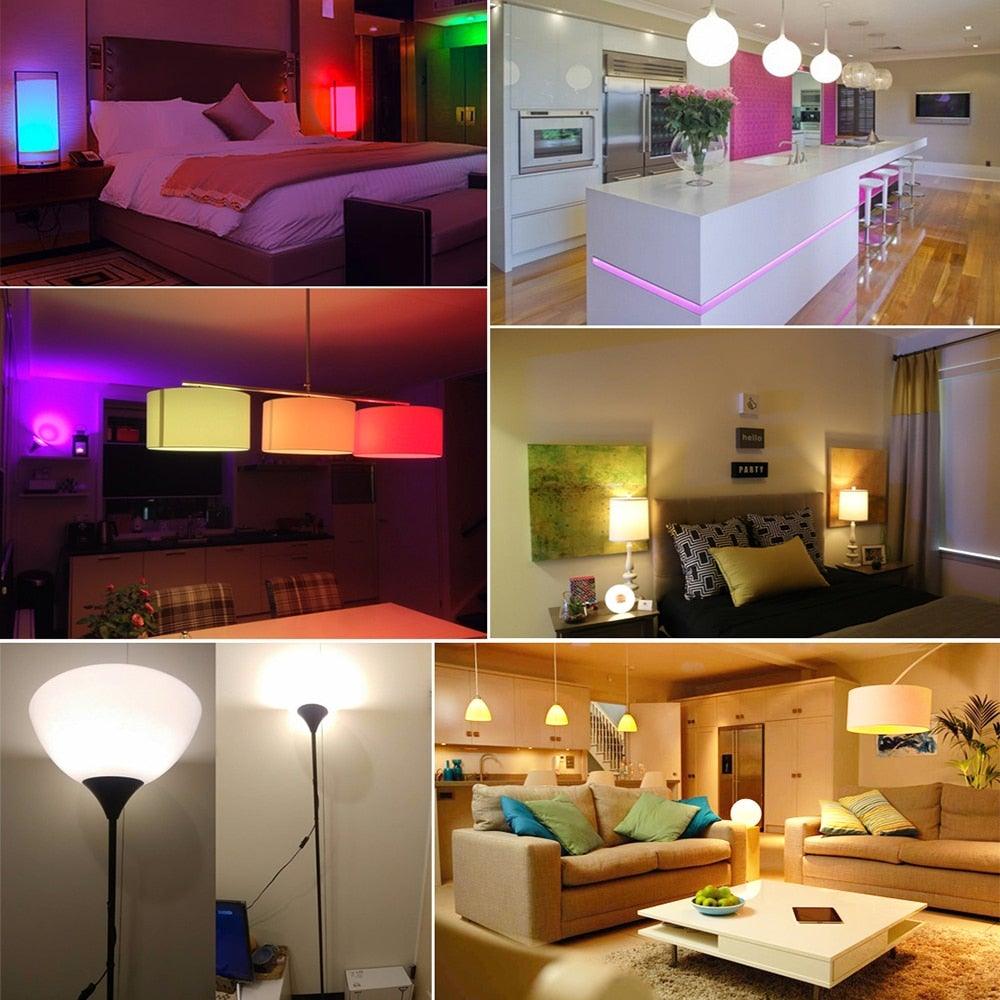 Smart For Home LED Light Bulb E27 E14 GU10 B22 220V 110V Spot Magic Changeable Lamp Lampada+IR Control Decoration RGB White Compatible with Alexa Google Home, RGBCW Smart GU10 Bulb, WiFi Smart LED Spot Light Bulb Indoor Decoration
