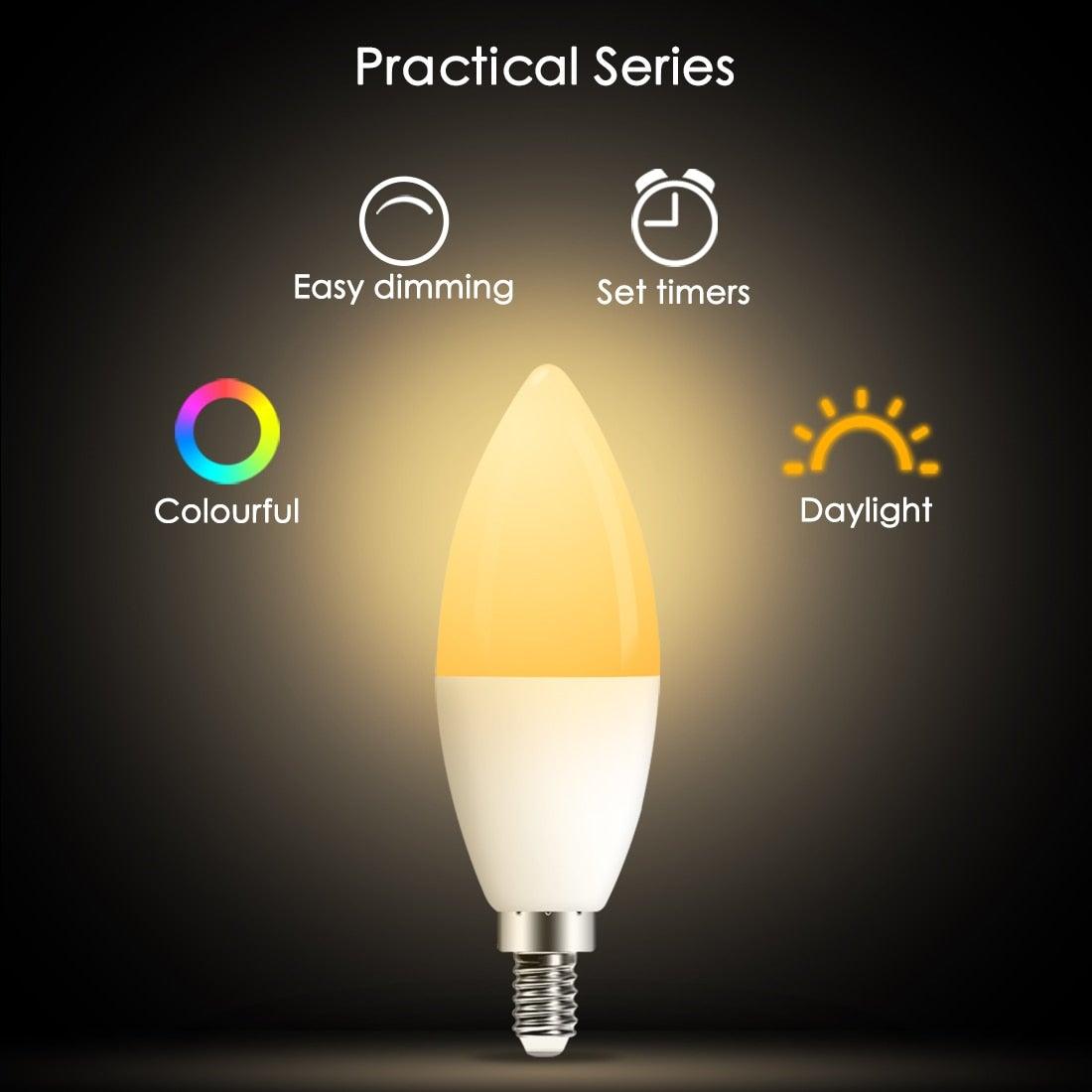 Smart For Home LED Light Bulb E27 E14 GU10 B22 220V 110V Spot Magic Changeable Lamp Lampada+IR Control Decoration RGB White Compatible with Alexa Google Home, RGBCW Smart GU10 Bulb, WiFi Smart LED Spot Light Bulb Indoor Decoration