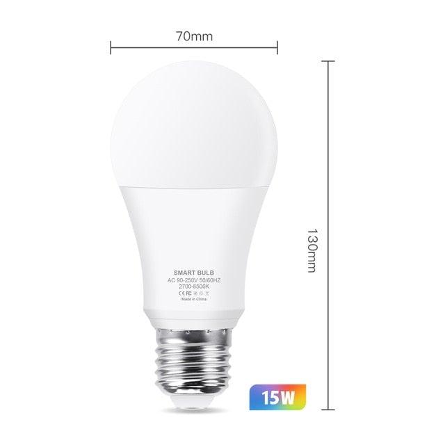 Smart Light Bulb E27 LED Lamp RGB+White+Warm White Work With Alexa Google Home Dimmable Timer Function RGB LED Bulb Bulb-Timer Sunrise Sunset Dimmable Multicolo Warm White No Hub Required Compatible With Alexa Google Home Assistant
