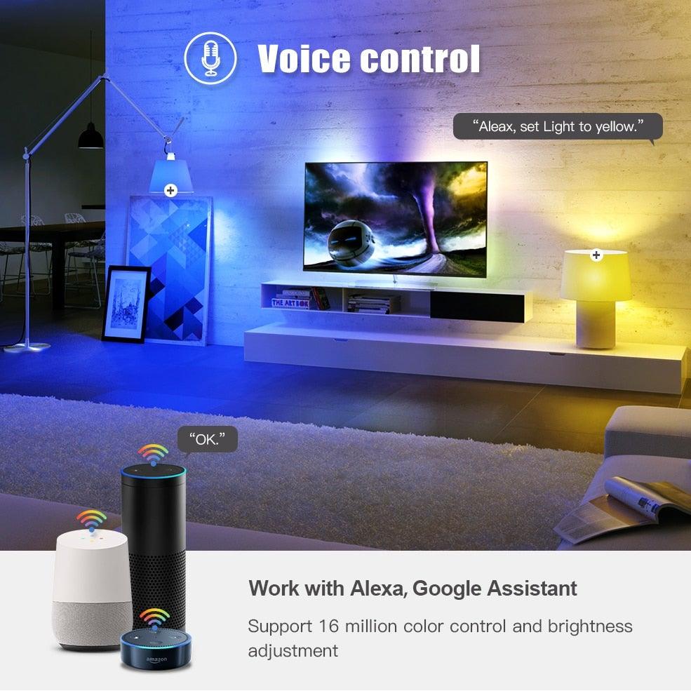 Smart Light Bulb E27 LED Lamp RGB+White+Warm White Work With Alexa Google Home Dimmable Timer Function RGB LED Bulb Bulb-Timer Sunrise Sunset Dimmable Multicolo Warm White No Hub Required Compatible With Alexa Google Home Assistant