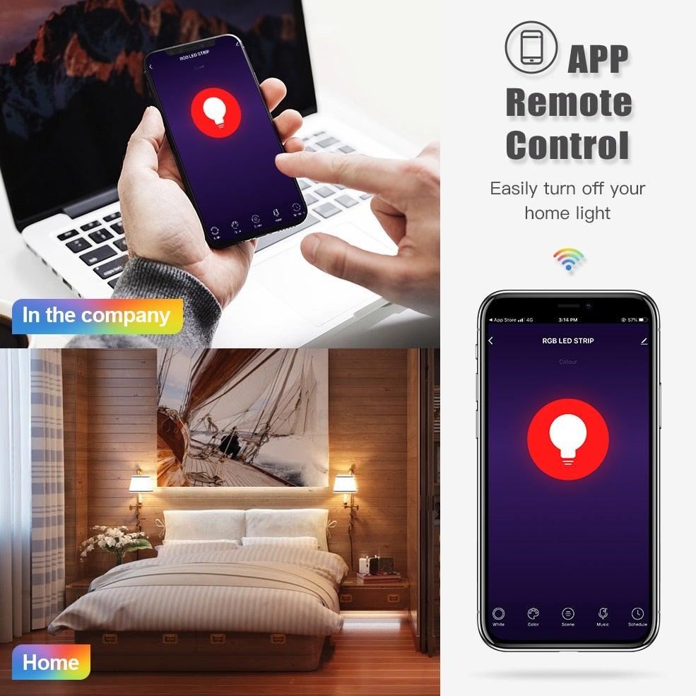 Smart Light Bulb E27 LED Lamp RGB+White+Warm White Work With Alexa Google Home Dimmable Timer Function RGB LED Bulb Bulb-Timer Sunrise Sunset Dimmable Multicolo Warm White No Hub Required Compatible With Alexa Google Home Assistant