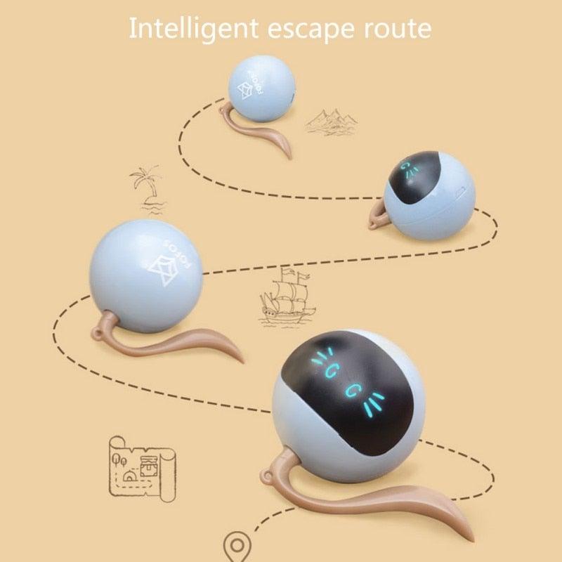 Smart Pet Toy USB Rechargeable Sports Ball Funny Chaser Roller Toy The Best Entertainment Exercise Gift For Smart Cat Toy Electric Jumping Ball Self Rotating Toys Rolling Jumping Ball For Cats