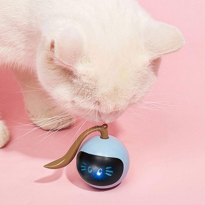 Smart Pet Toy USB Rechargeable Sports Ball Funny Chaser Roller Toy The Best Entertainment Exercise Gift For Smart Cat Toy Electric Jumping Ball Self Rotating Toys Rolling Jumping Ball For Cats