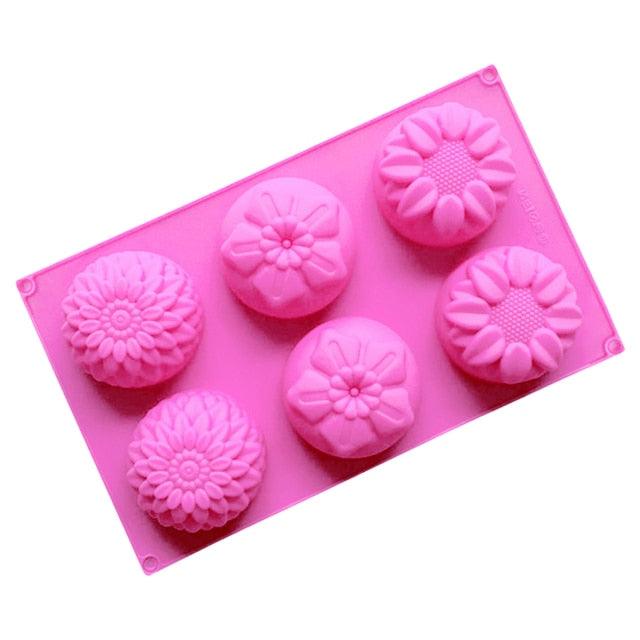 Snowflake Chocolate Mold Soap Silicone Ice Tray Cake Christmas Mould 6 Cavities Baking Pastry Tools Silicone Snowflake Molds Cake Pans Cookie Trays Handmade Soap Making Mould