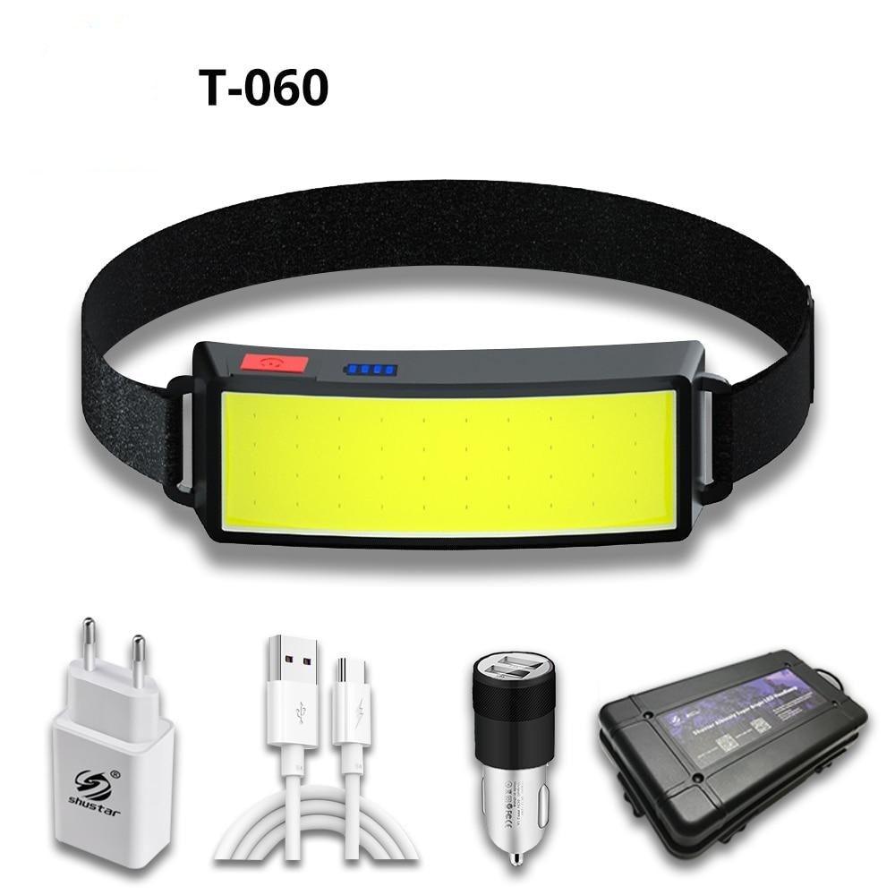 Soft Light Headlamp Flashlight LED Headlamp Adjustable Strap With COB Wick Headlight Beads Wide Range of Lighting Perfect Head Light For Camping Hiking Running Built-in Rechargeable Lithium Battery