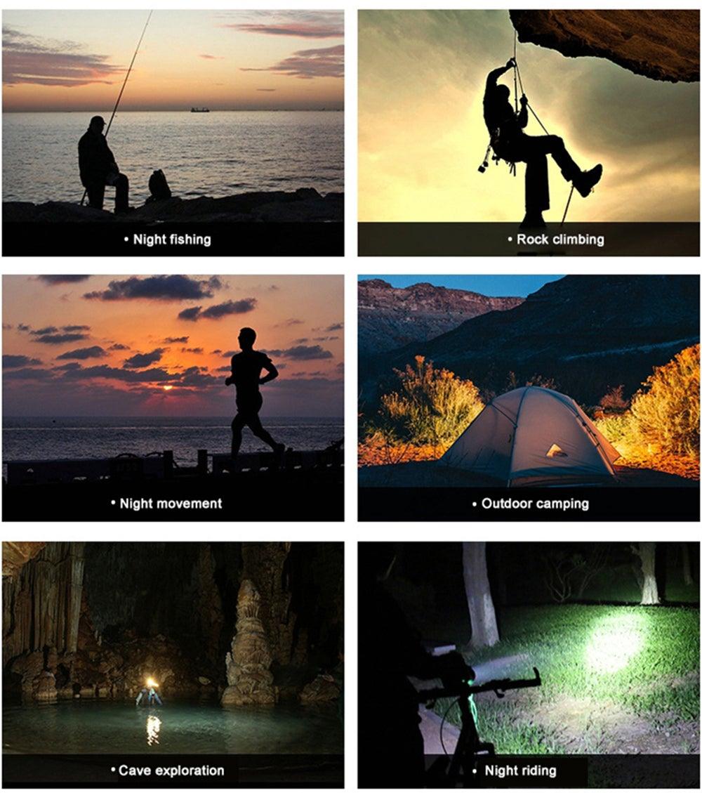 Soft Light Headlamp Flashlight LED Headlamp Adjustable Strap With COB Wick Headlight Beads Wide Range of Lighting Perfect Head Light For Camping Hiking Running Built-in Rechargeable Lithium Battery
