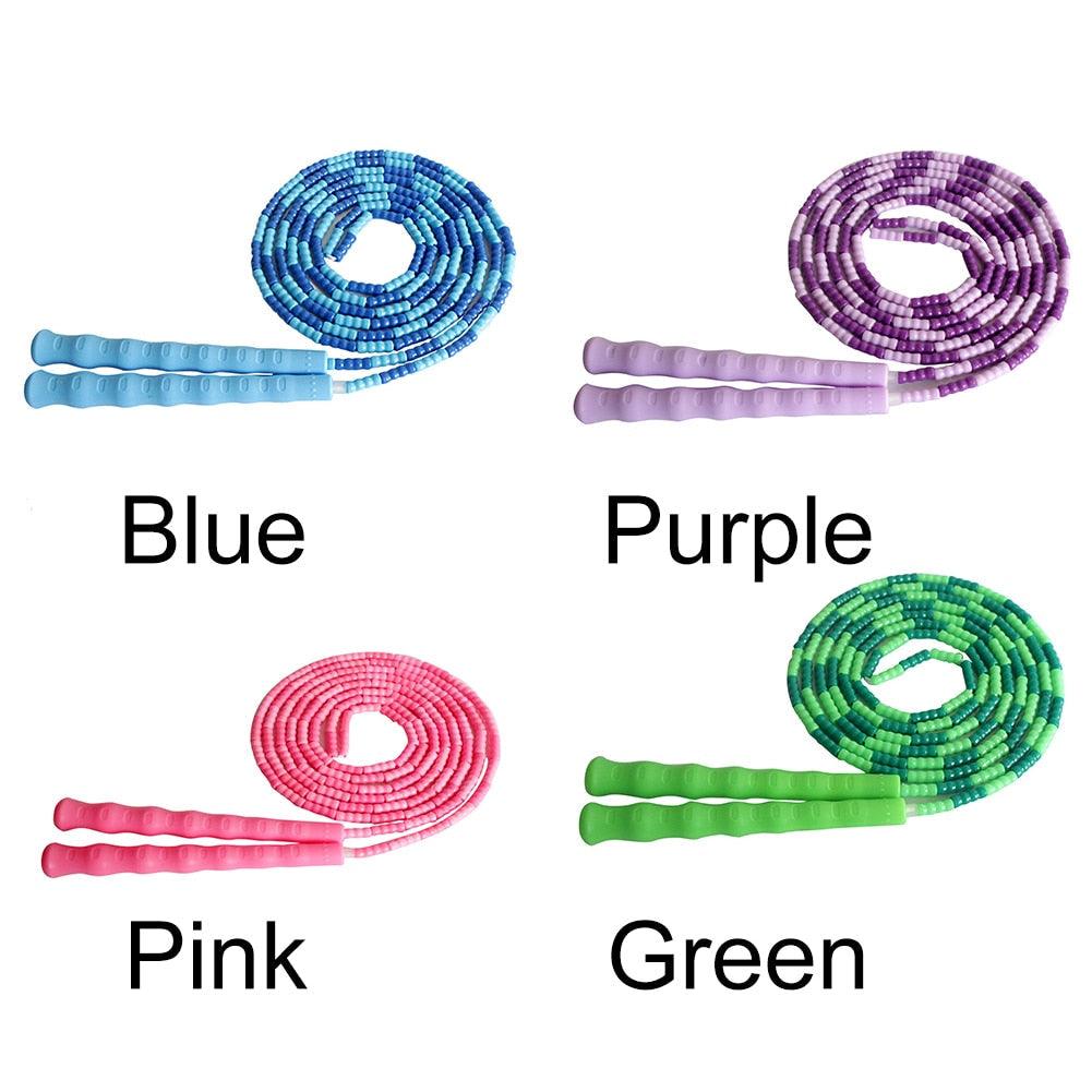 Soft Skipping Rope Yoga Beaded Workout Jumping Non-slip Handle Sports Gym Exercise Burning Fitness Adjustable Length Tangle-Free Segmented Soft Beaded Skipping Rope Fitness Jump Rope For Kids Man Women