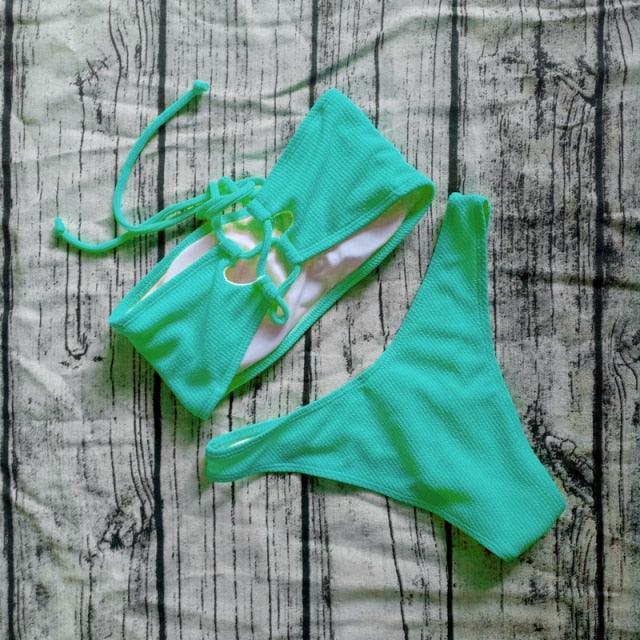 Solid Bikini Swimsuit Women Bikini Set Off Shoulder Swimwear Two Piece Strap Bikini Sets for Women High Waist Teens Bathing Suits Off Shoulder Swimsuit Beachwear