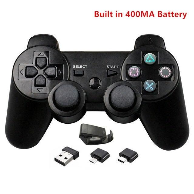 Solid Black 2.4G Wireless Joystick Game Controller Portable With Micro USB OTG Adapter Compatible With PC Laptop Tablet