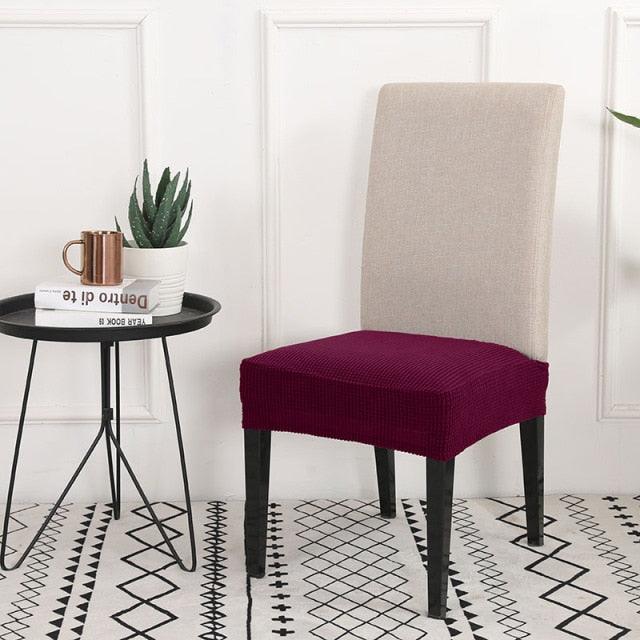 Solid Dining Chair Cover Elastic Half-wraped Seat Case for Kichen Wedding Banquet Hotel Chair Cushions Cover Removable Washable Dining Room Chair Slipcovers Dining Chair Covers Parsons Chair Slipcover Stretch Chair Covers for Dining Room
