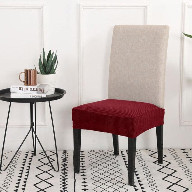 Solid Dining Chair Cover Elastic Half-wraped Seat Case for Kichen Wedding Banquet Hotel Chair Cushions Cover Removable Washable Dining Room Chair Slipcovers Dining Chair Covers Parsons Chair Slipcover Stretch Chair Covers for Dining Room