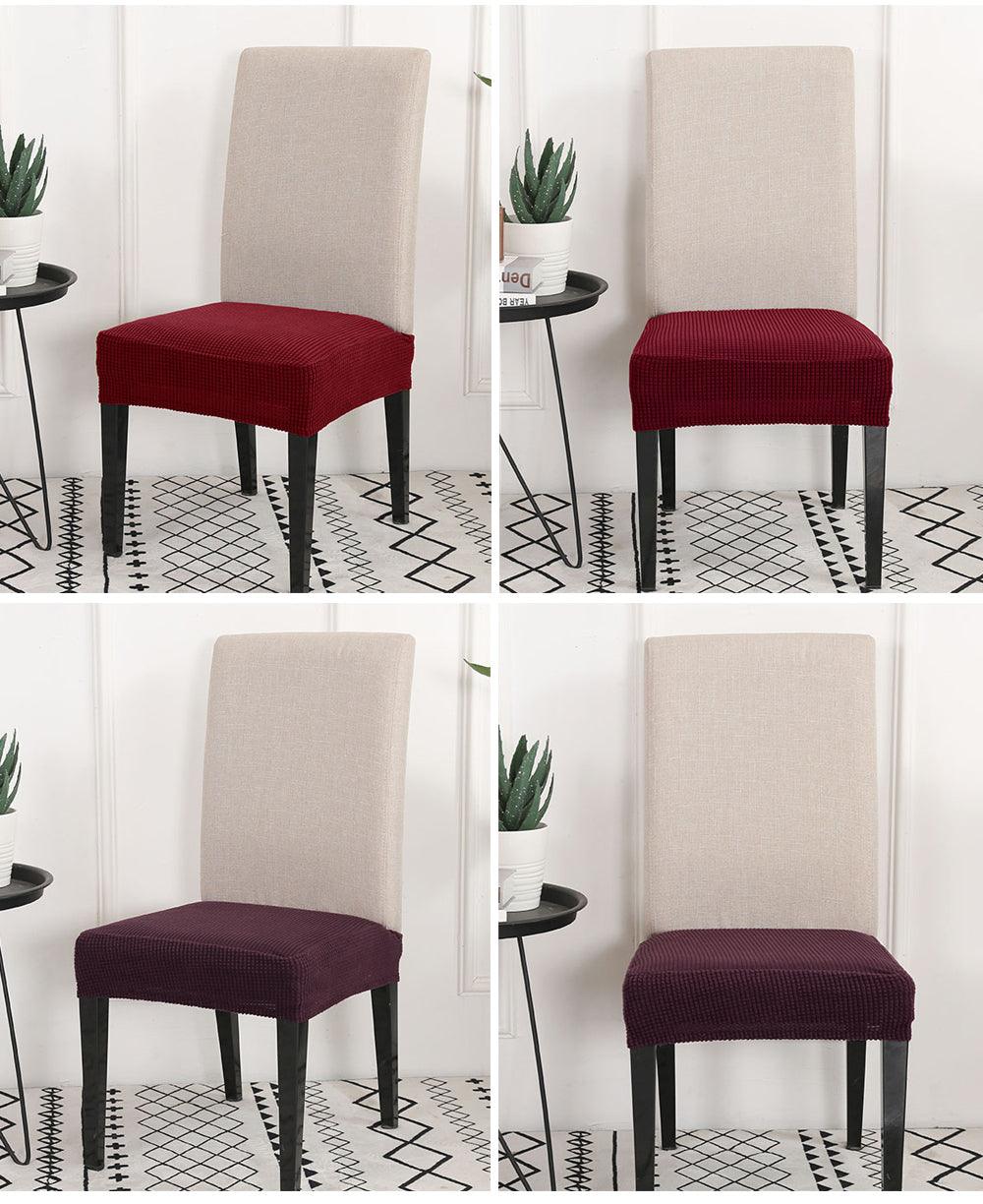 Solid Dining Chair Cover Elastic Half-wraped Seat Case for Kichen Wedding Banquet Hotel Chair Cushions Cover Removable Washable Dining Room Chair Slipcovers Dining Chair Covers Parsons Chair Slipcover Stretch Chair Covers for Dining Room