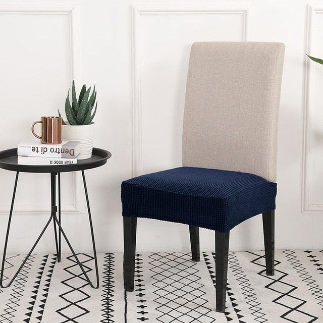 Solid Dining Chair Cover Elastic Half-wraped Seat Case for Kichen Wedding Banquet Hotel Chair Cushions Cover Removable Washable Dining Room Chair Slipcovers Dining Chair Covers Parsons Chair Slipcover Stretch Chair Covers for Dining Room