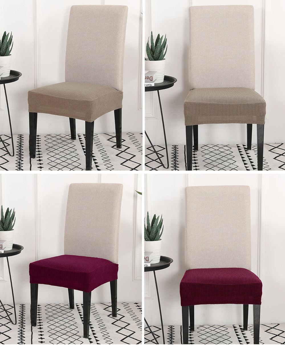 Solid Dining Chair Cover Elastic Half-wraped Seat Case for Kichen Wedding Banquet Hotel Chair Cushions Cover Removable Washable Dining Room Chair Slipcovers Dining Chair Covers Parsons Chair Slipcover Stretch Chair Covers for Dining Room