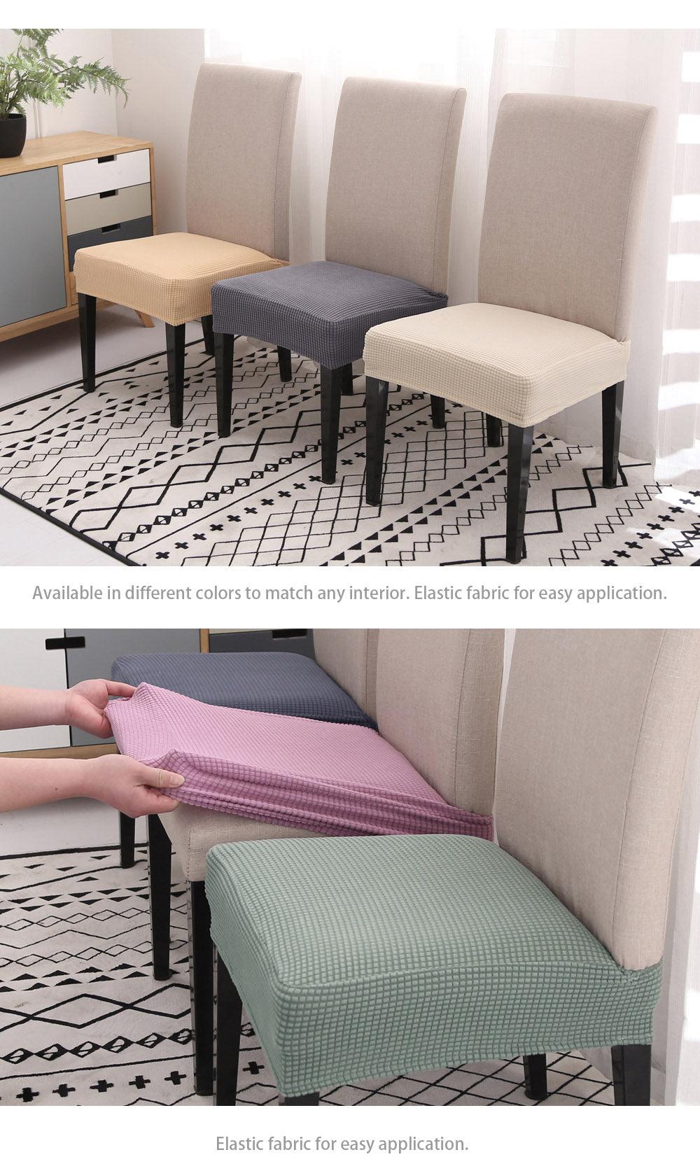 Solid Dining Chair Cover Elastic Half-wraped Seat Case for Kichen Wedding Banquet Hotel Chair Cushions Cover Removable Washable Dining Room Chair Slipcovers Dining Chair Covers Parsons Chair Slipcover Stretch Chair Covers for Dining Room