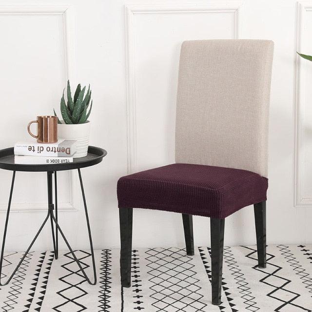 Solid Dining Chair Cover Elastic Half-wraped Seat Case for Kichen Wedding Banquet Hotel Chair Cushions Cover Removable Washable Dining Room Chair Slipcovers Dining Chair Covers Parsons Chair Slipcover Stretch Chair Covers for Dining Room
