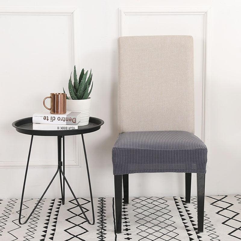 Solid Dining Chair Cover Elastic Half-wraped Seat Case for Kichen Wedding Banquet Hotel Chair Cushions Cover Removable Washable Dining Room Chair Slipcovers Dining Chair Covers Parsons Chair Slipcover Stretch Chair Covers for Dining Room